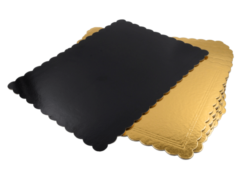 Podkład pod tort, wypieki 40x60 MOCNE - 1 szt. ZŁOTE/CZARNE