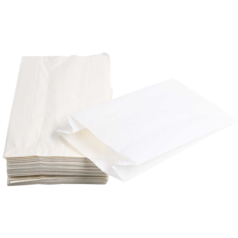 Torebka papierowa fałdowa biała  15x29x6cm - 100szt.