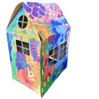 Domek tekturowy do kolorowania,   największy i wytrzymały 150x100x75cm