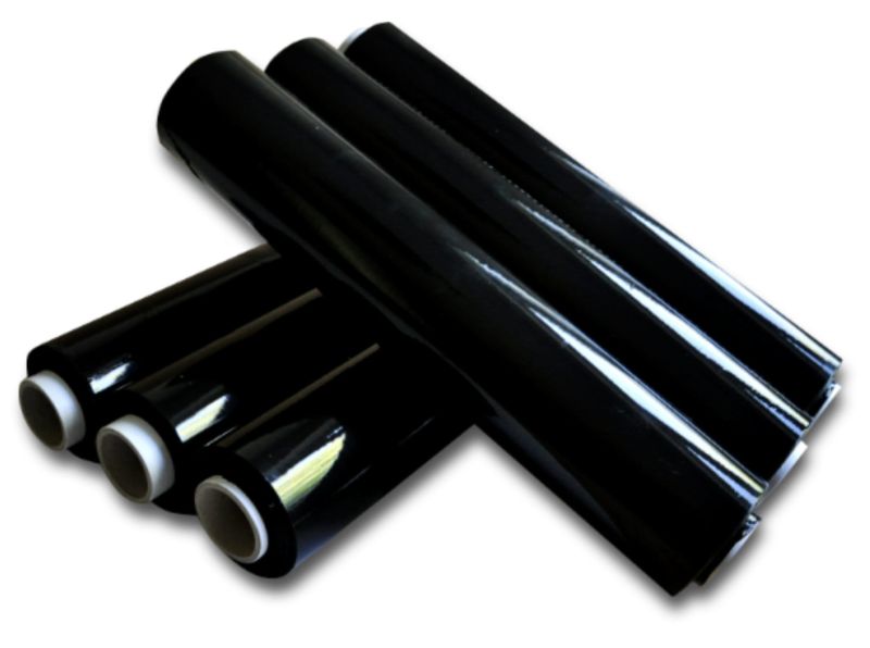 Folia stretch czarna mocna rolka  50cm 3 kg