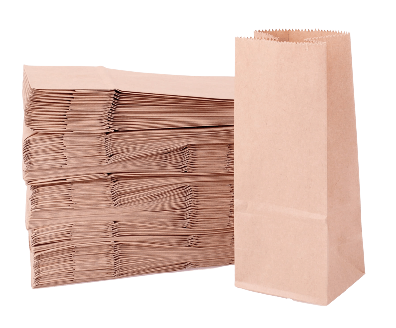 Torebka papierowa klockowa, brąz  12x9x32,5 cm 70g - 100szt.