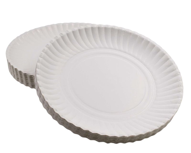 Talerz papierowy biały 23cm - 100  szt.