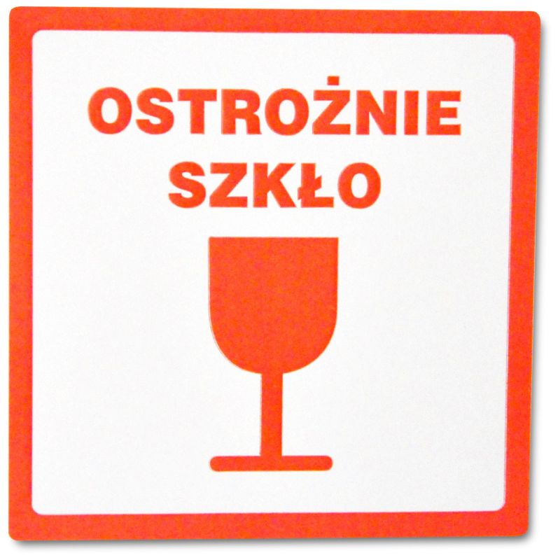 Etykiety na paczki "Ostrożnie szkło"