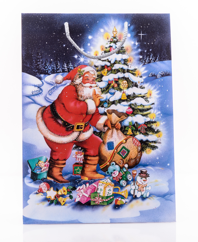 Laminowana torba świąteczna na prezent 23x32x11 cm