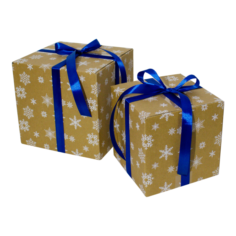 Karton klapowy w gwiazdki 250x240x240 na prezent Boże Narodzenie 10 sztuk