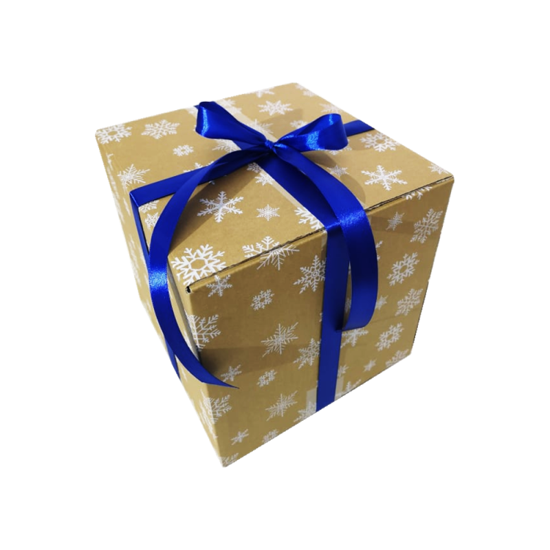 Karton klapowy w gwiazdki 250x240x240 na prezent Boże Narodzenie 10 sztuk