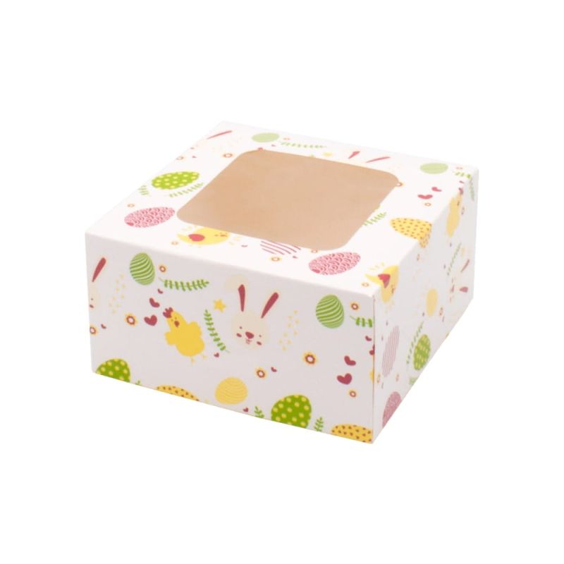 Pudełko na ciasto 130x130x70mm WIELKANOCNE- opakowanie 20 sztuk