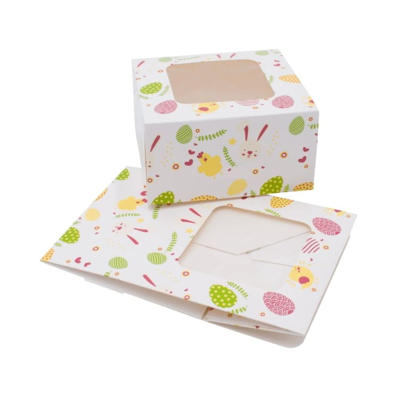 Pudełko na ciasto 130x130x70mm WIELKANOCNE- opakowanie 20 sztuk