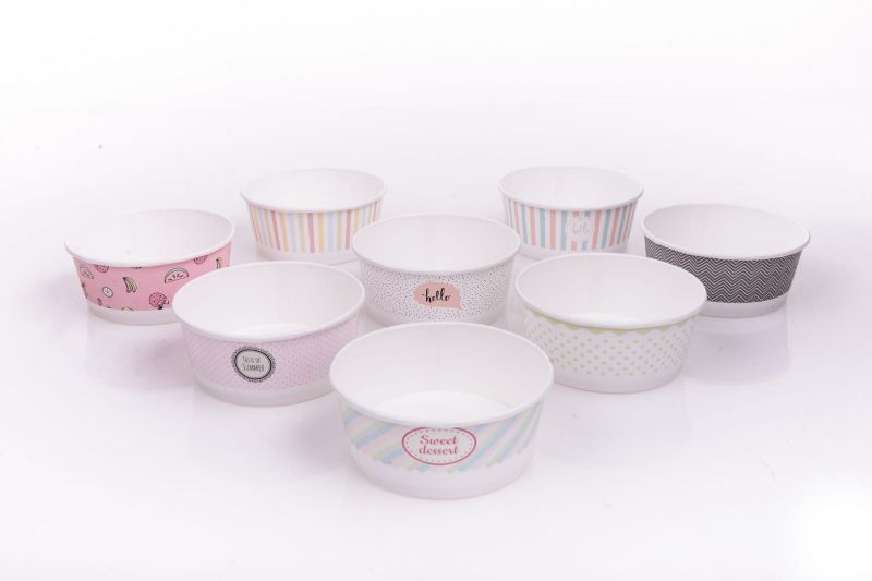 Miska papierowa na lody, desery 350ml opk. 30 sztuk PASTELE